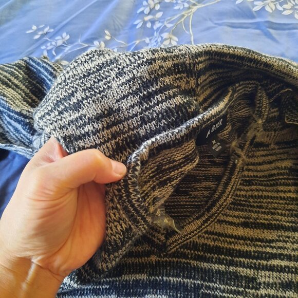 A. BYER Long Sleeve Chunky Knit Sweater Dress w/ Stole NWT! - Gray/Black, Size M - Picture 11 of 16